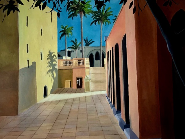 Monastry, Egypt, oil paint on canvas